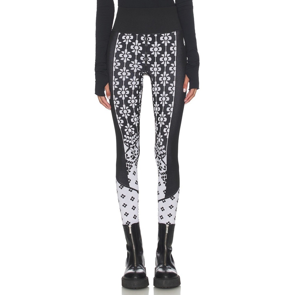 FREE PEOPLE FP MOVEMENT NWOT Women's Myoko Onyx Leggings M/L Black White